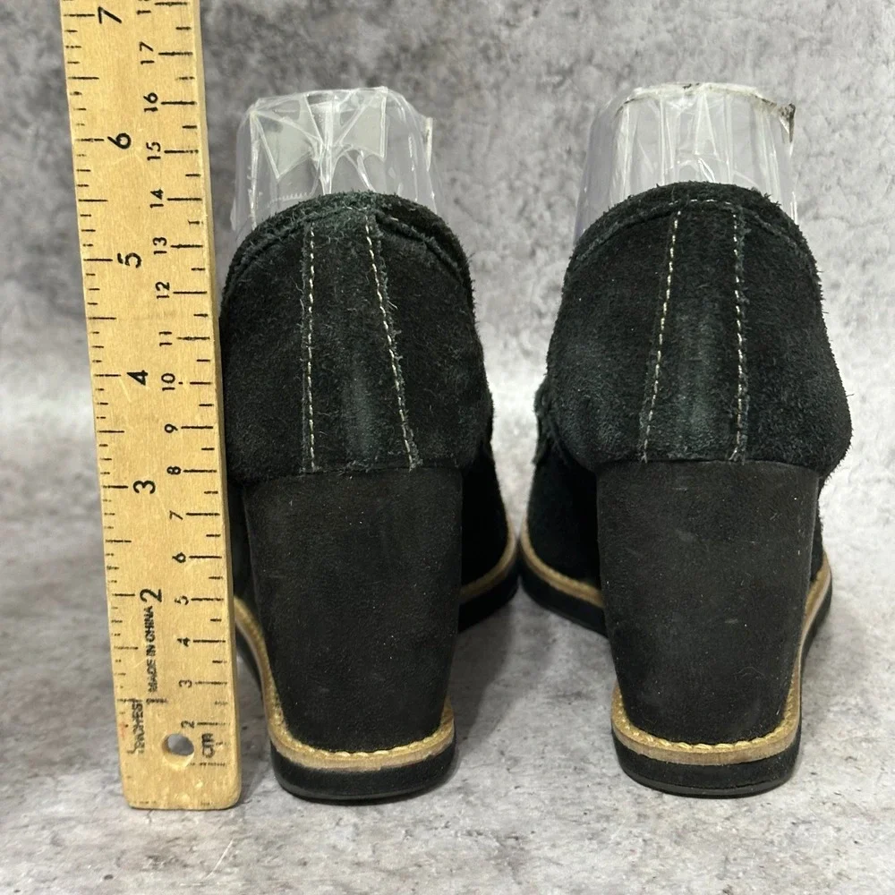 Dr. Scholl's Zenith Wedge Loafers Womens 8 Black Suede Memory Fit Cushion Brazil